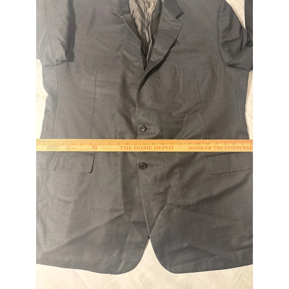 Hickey Freeman  Blazer Mens 46L  Charcoal Grey Good Two Button Wool Sport Coat